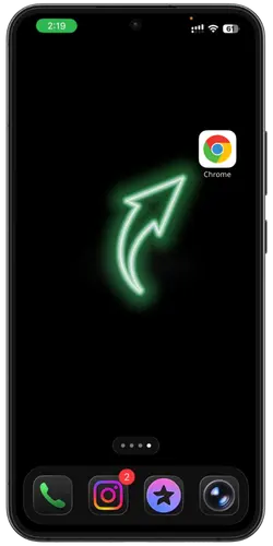 Herr Punter startet Chrome